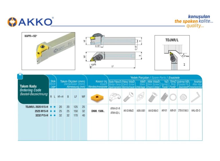 AKKO TDJNR 2020 K15 External turning toolholder - RIGHT HAND - Image 2