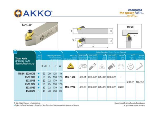 AKKO TTENN 2525 M16 External turning toolholder - NEUTRAL - Image 2